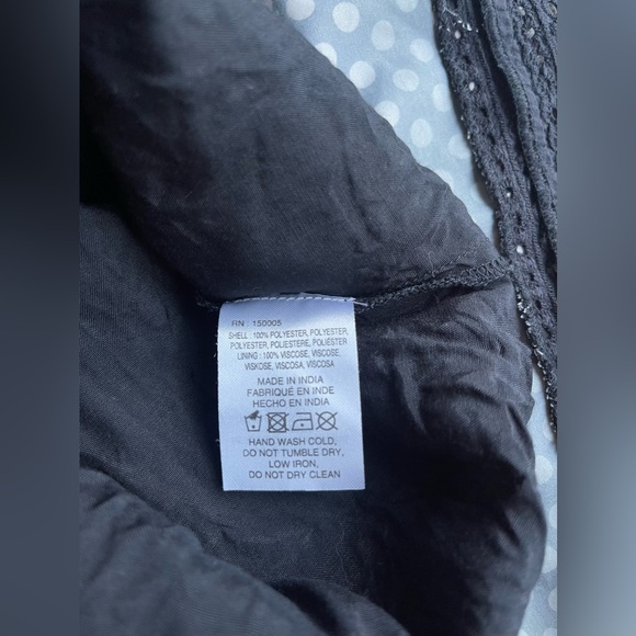 DRA Los Angeles Nash Patterned Lined Maxi Peasant Dress In Black Size XS - Picture 12 of 15